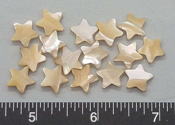 12mm Cream Mother of Pearl Star Beads 16pcs