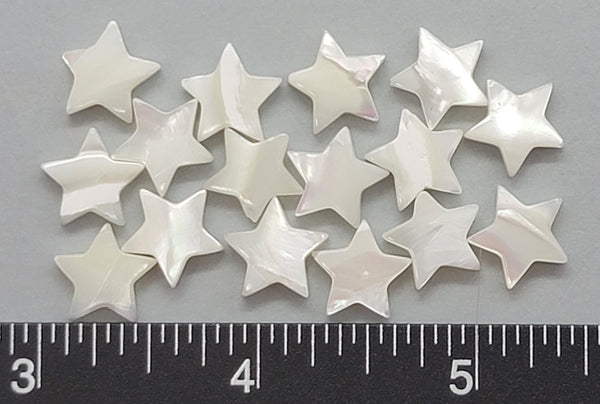 12mm White Mother of Pearl Star Beads 16pcs