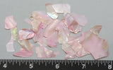 Very thin, iridescent, dyed Pink mother of pearl flakes - 2mm to 15mm - 1.75" x 2" Box