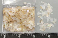Very thin, iridescent, Tiny mother of pearl flakes - 2mm to 15mm - 1.75" x 2" Box