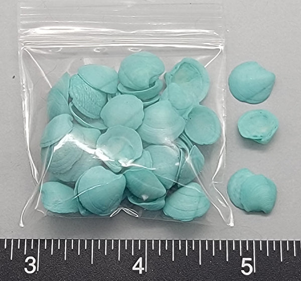 Vintage Dyed Aqua Cup Shells - 8mm to 12mm - 2"x2" bag