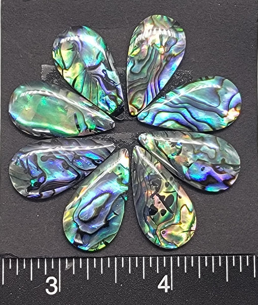 Abalone Teardrop Cabochons - 12mm x 25mm - 8pcs