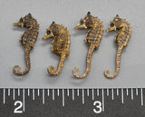 Vintage Micro Genuine Seahorses - 12mm to 22mm - 4pcs