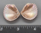 Pink Brooch Clams 23mm x 20mm to 30mm x 26mm - 1 Pair
