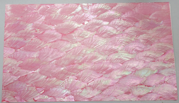 Flexible Pink Donkey Ear Abalone Shell Paper 9.5" x 5.5" glue backed