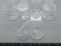 12 Clear Plastic Storage Jars In A Box