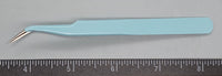 Aqua Bent End Tweezers with Smooth Points - 4.75" long - 1pc