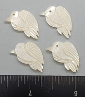 Vintage Mother of Pearl – carved white birds - 21mm