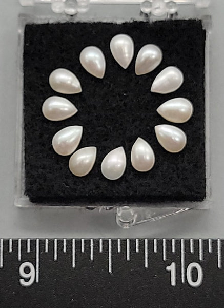 Genuine pear-shaped Split Pearls - about 6mm tall - 12pcs