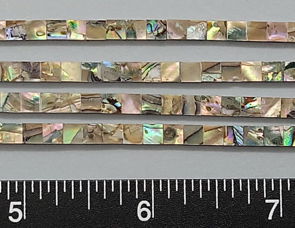 4 stripes at about 8" long 4mm abalone squares