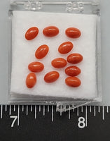 Red Mediterranean Precious Coral- 6mm x 4mm Oval - 12 pcs