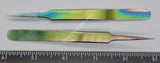 Colorful Titanium Stainless Steel Pointed Straight Tweezers- Short