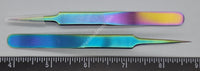 Colorful Titanium Stainless Steel Pointed Straight Tweezers- Short