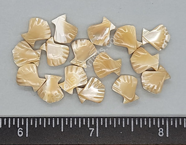 Golden Mother Of Pearl Scallop Shells - 16Pcs 10Mm