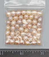 Undrilled Natural Pink Egg-Shaped Genuine Cultured Pearls