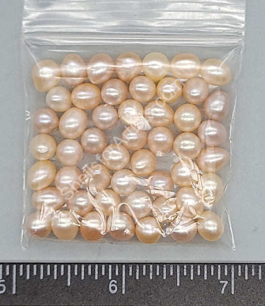 Undrilled Natural Pink Egg-Shaped Genuine Cultured Pearls